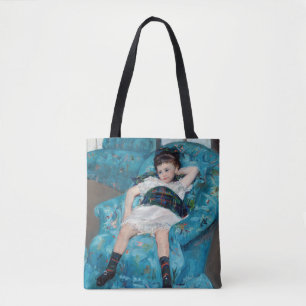Mary Cassatt - klein meisje in een blauwe stoel Tote Bag