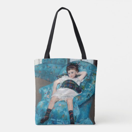 Mary Cassatt - klein meisje in een blauwe stoel Tote Bag (Achterkant)