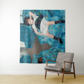 Mary Cassatt - klein meisje in een blauwe stoel Wandkleed (In situ)