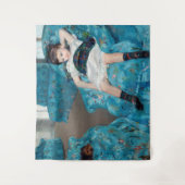 Mary Cassatt - klein meisje in een blauwe stoel Wandkleed (Voorkant)