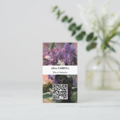 Mary Cassatt - Lilacs in a Window - QR Code Visitekaartje (Staand voorkant)