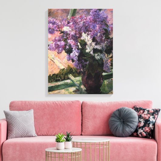 Mary Cassatt - Lilacs in een raam Canvas Afdruk (Insitu (Woonkamer))