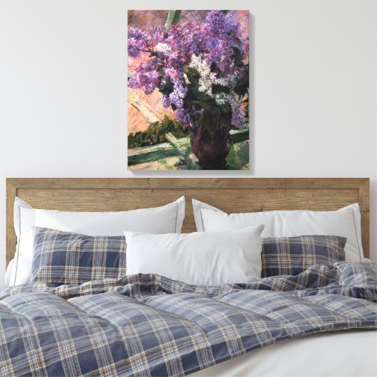Mary Cassatt - Lilacs in een raam Canvas Afdruk (Insitu (Slaapkamer))