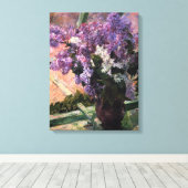 Mary Cassatt - Lilacs in een raam Canvas Afdruk (Insitu (Houten vloer))