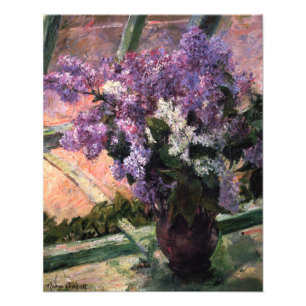 Mary Cassatt - Lilacs in een raam Foto Afdruk