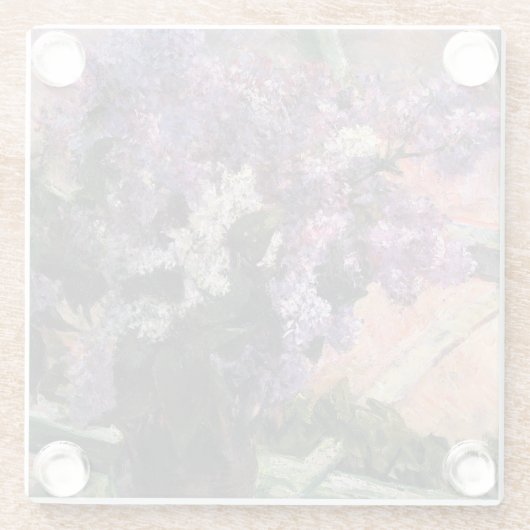 Mary Cassatt - Lilacs in een raam Glazen Onderzetter (Achterkant)