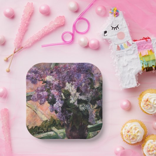 Mary Cassatt - Lilacs in een raam Papieren Bordje (Feest)