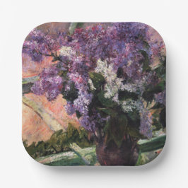 Mary Cassatt - Lilacs in een raam Papieren Bordje