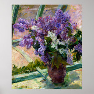 Mary Cassatt Lilacs in een raam Poster