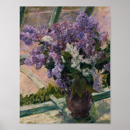 Mary Cassatt - Lilacs in een raam Poster (Voorkant)