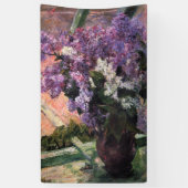 Mary Cassatt - Lilacs in een raam Spandoek (Verticaal)