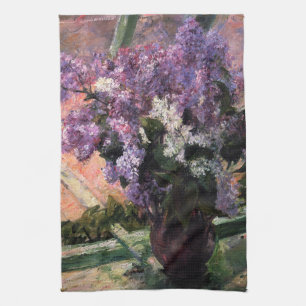 Mary Cassatt - Lilacs in een raam Theedoek