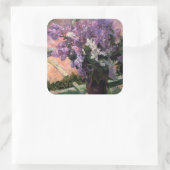 Mary Cassatt - Lilacs in een raam Vierkante Sticker (Tas)