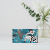Mary Cassatt - Little Girl Blue Armstoel - QR-code Visitekaartje (Staand voorkant)