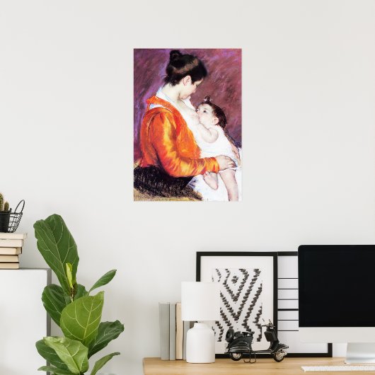 Mary Cassatt - Louise verpleegt haar kind Poster (Thuiskantoor)