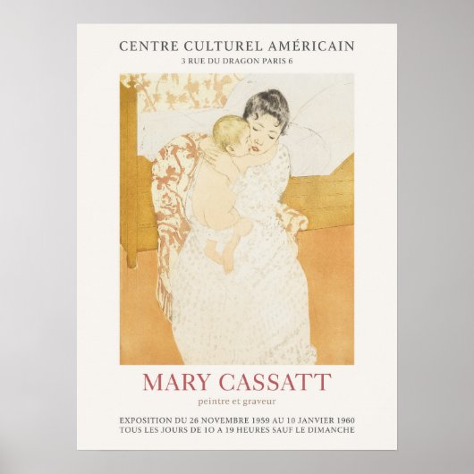 Mary Cassatt Maternale Caress Art Print (Voorkant)