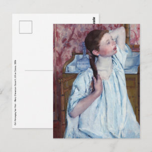 Mary Cassatt - Meisje doet haar haar Briefkaart