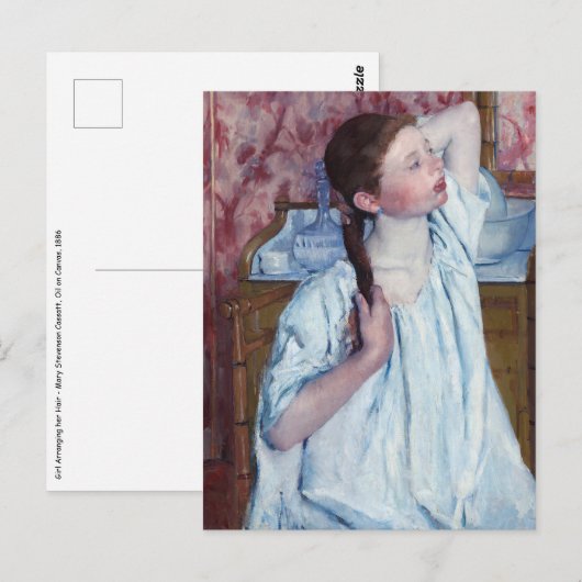 Mary Cassatt - Meisje doet haar haar Briefkaart (Voorkant / Achterkant)