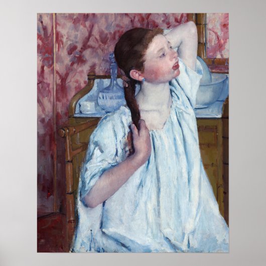 Mary Cassatt - Meisje doet haar haar Poster (Voorkant)