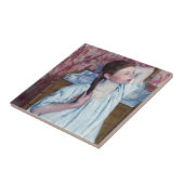 Mary Cassatt - Meisje doet haar haar Tegeltje (Zijkant)