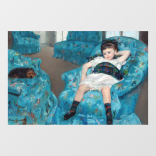 Mary Cassatt - Meisje in een blauwe leunstoel Raamsticker
