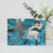 Mary Cassatt - Meisje in een blauwe stoel Bedankkaart (Staand voorkant)