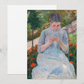 Mary Cassatt - Meisje naait in een tuin Bedankkaart (Voorkant / Achterkant)