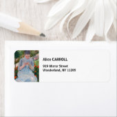 Mary Cassatt - Meisje naait in een tuin Etiket (Insitu)