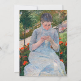 Mary Cassatt - Meisje naait in een tuin Kaart