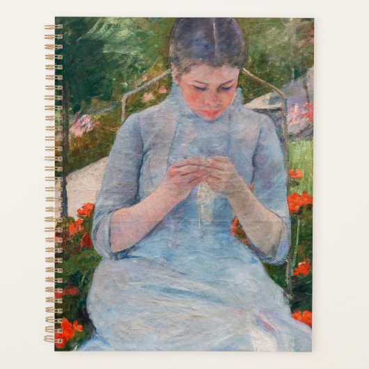 Mary Cassatt - Meisje naait in een tuin Planner (Voorkant)