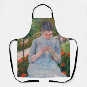 Mary Cassatt - Meisje naait in een tuin Schort (Voorkant)