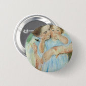 Mary Cassatt Moeder en Kind Moederdagkaart Ronde Button 5,7 Cm (Voorkant /achterkant)