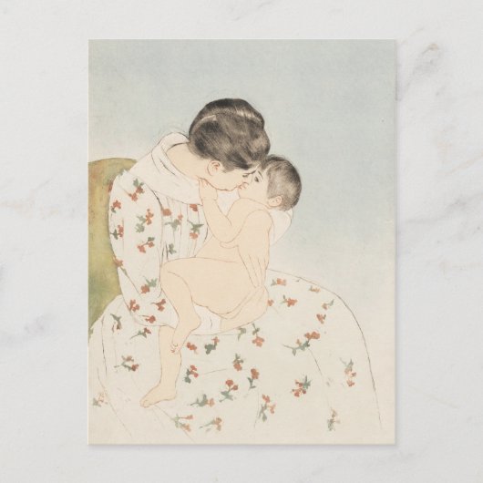 Mary Cassatt Moeder Kus Moeder Kind Kunst Briefkaart (Voorkant)