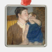 Mary Cassatt Moeders Goodnight Kiss -  Kunst Metalen Ornament (Voorkant)