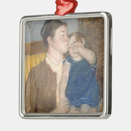 Mary Cassatt Moeders Goodnight Kiss -  Kunst Metalen Ornament (Links)