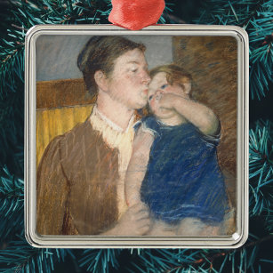 Mary Cassatt Moeders Goodnight Kiss -  Kunst Metalen Ornament