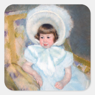 Mary Cassatt - Portret Louise-Aurore Villeboeuf Vierkante Sticker