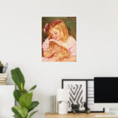 Mary Cassatt - Sara Holding A Cat Portrait Print (Thuiskantoor)