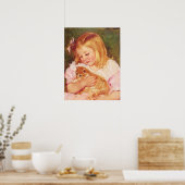 Mary Cassatt - Sara Holding A Cat Portrait Print (Keuken)