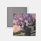 Mary Cassatt - Seringen in een raam Magneet (Voorkant / Achterkant)