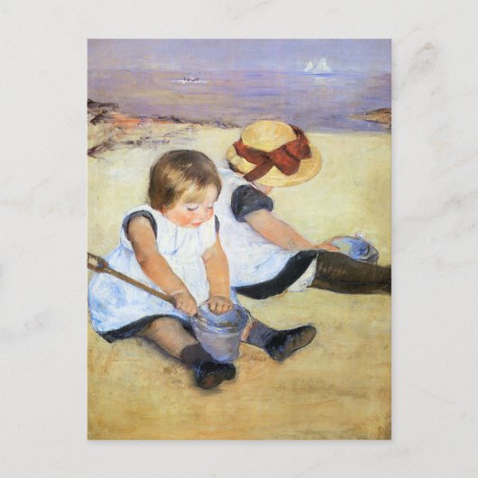 Mary Cassatt speelt op het strand Briefkaart (Voorkant)