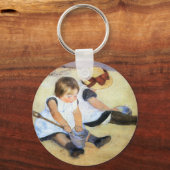 Mary Cassatt speelt op het strand Sleutelhanger (Voorkant)