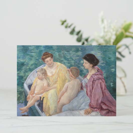 Mary Cassatt - Twee moeders en kinderen in een boo Bedankkaart (Staand voorkant)