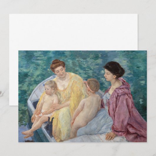 Mary Cassatt - Twee moeders en kinderen in een boo Bedankkaart (Voorkant / Achterkant)