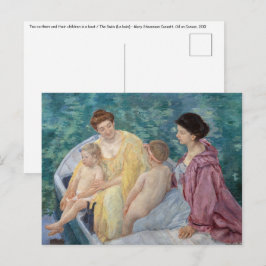 Mary Cassatt - Twee moeders en kinderen in een boo Briefkaart