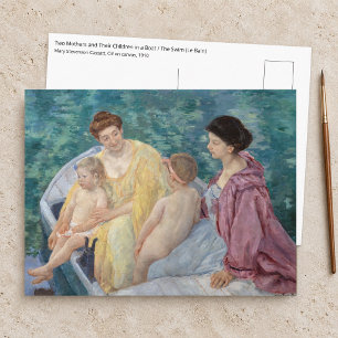 Mary Cassatt - Twee moeders en kinderen in een boo Briefkaart