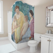 Mary Cassatt - Twee moeders en kinderen in een boo Douchegordijn (In situ)