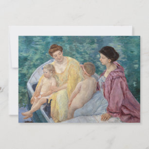 Mary Cassatt - Twee moeders en kinderen in een boo Kaart