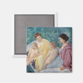 Mary Cassatt - Twee moeders en kinderen in een boo Magneet (Voorkant / Achterkant)