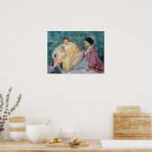 Mary Cassatt - Twee moeders en kinderen in een boo Poster (Keuken)